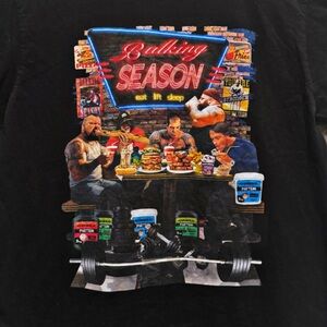 🏋🏻Bulking Season Graphic Tee XL Black Gym Shirt Bodybuilding Fitness